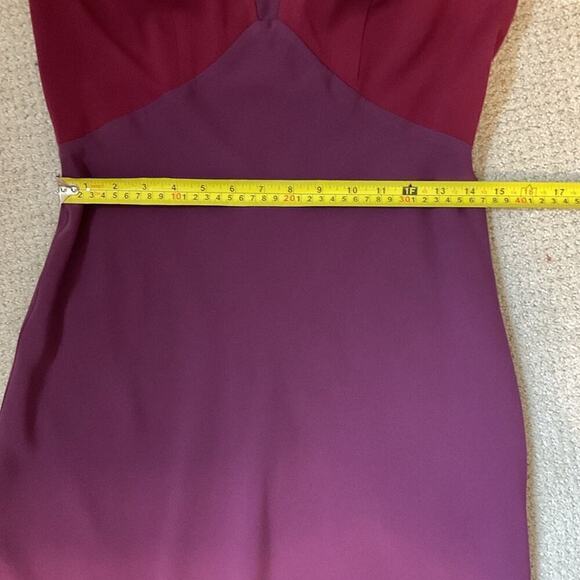Jill Jill Stuart Two Tone V-Neck Gown Burgundy Purple Size 4 - Picture 10 of 13